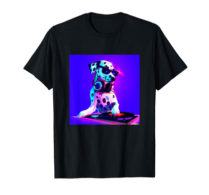 Dalmatian Vaporwave Dj Dog Aesthetic T-Shirt - Graphic Print Men Women - T-Shirt, Sweatshirt, Hoodie