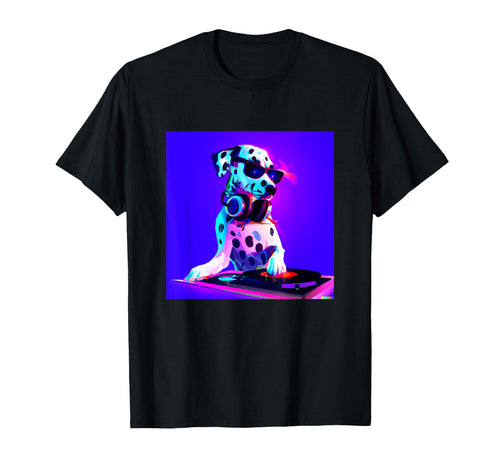 Dalmatian Vaporwave Dj Dog Aesthetic T-Shirt - Graphic Print Men Women - T-Shirt, Sweatshirt, Hoodie