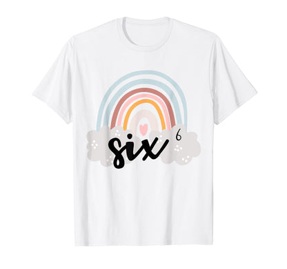 Six Year Birthday Rainbow Party T-Shirt - Casual Everyday Wear for Adults - T-Shirt, Sweatshirt, Hoodie