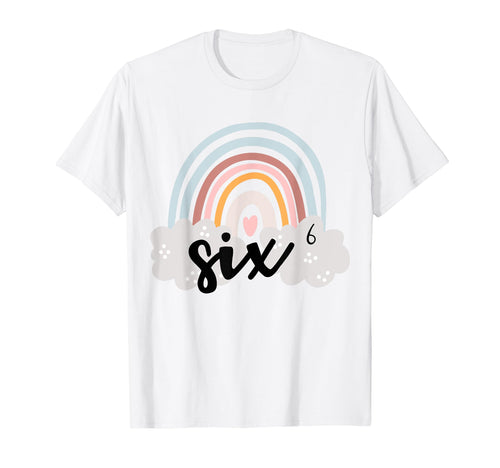 Six Year Birthday Rainbow Party T-Shirt - Casual Everyday Wear for Adults - T-Shirt, Sweatshirt, Hoodie