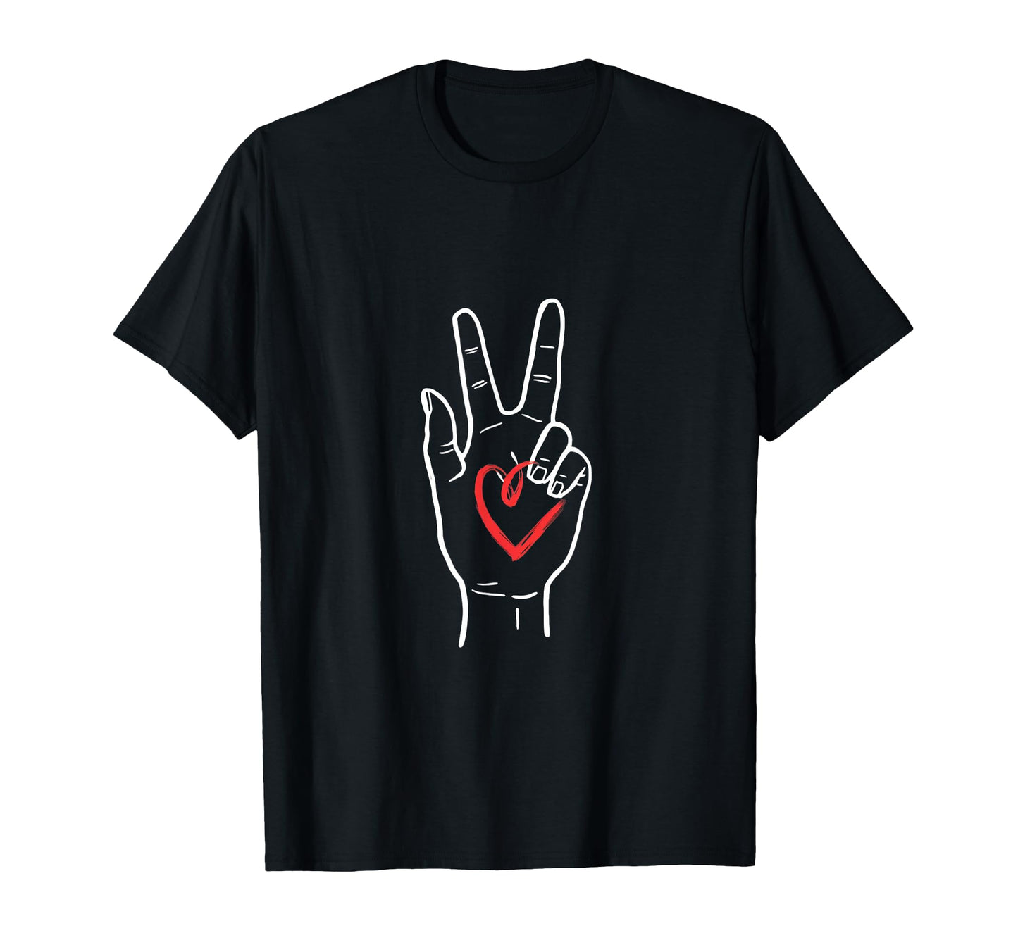 Peace Love Heart Hand Gesture Symbol T-Shirt - Streetwear Style for Adults - T-Shirt, Sweatshirt, Hoodie