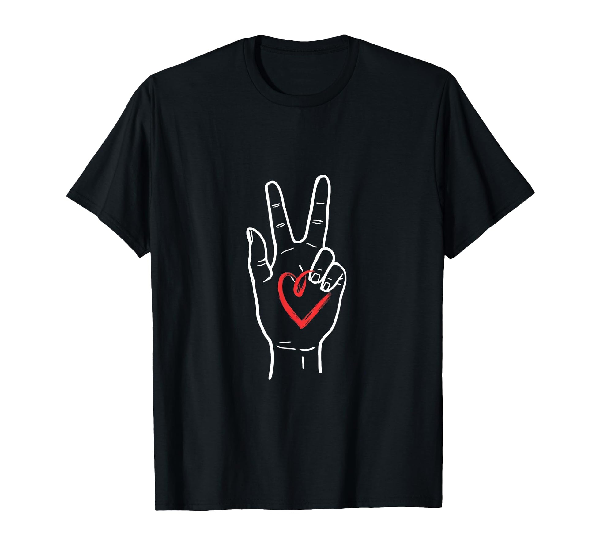 Peace Love Heart Hand Gesture Symbol T-Shirt - Streetwear Style for Adults - T-Shirt, Sweatshirt, Hoodie
