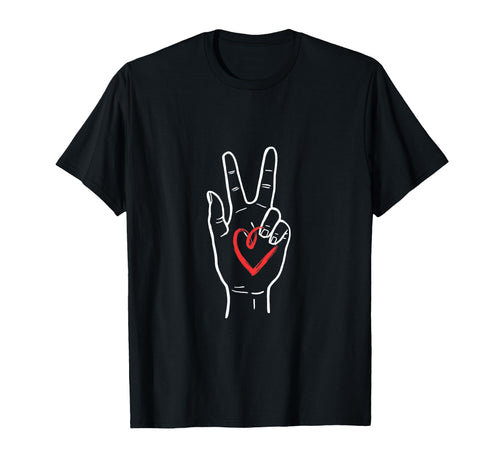 Peace Love Heart Hand Gesture Symbol T-Shirt - Streetwear Style for Adults - T-Shirt, Sweatshirt, Hoodie