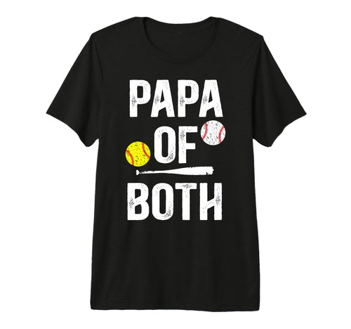 Mens Papa Both Softball Baseball T-Shirt - Aesthetic Graphic Men Women - T-Shirt, Sweatshirt, Hoodie
