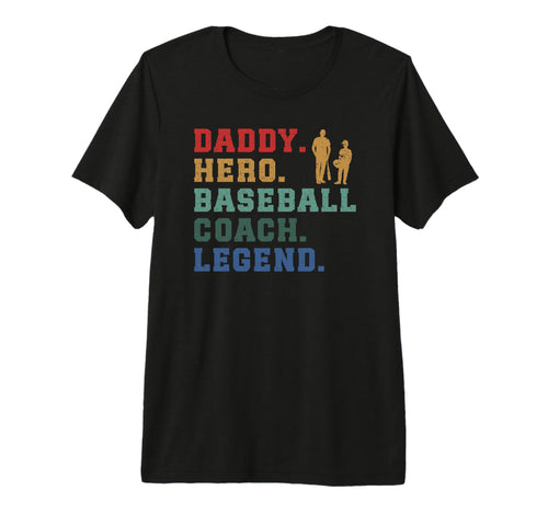 Mens Daddy Hero Baseball Dad T-Shirt - Casual Everyday Wear for Adults - T-Shirt, Sweatshirt, Hoodie