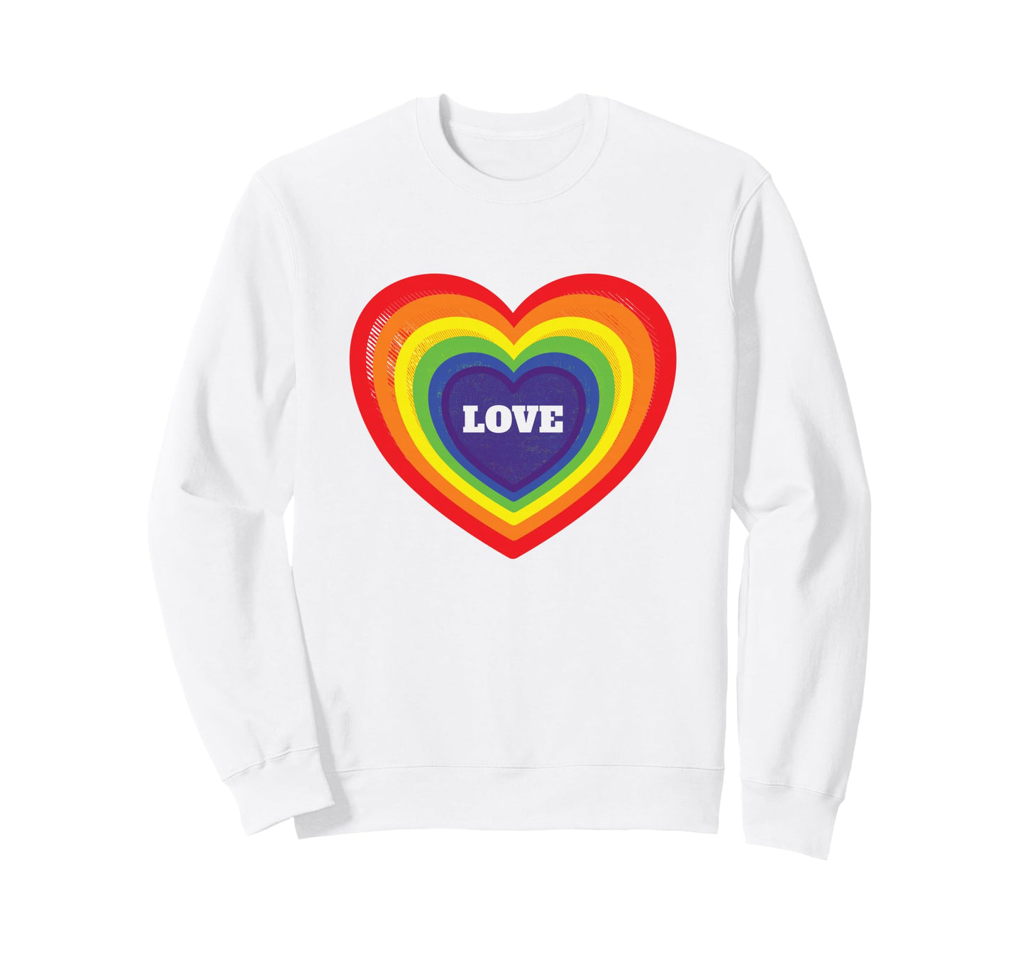 Lgbt Rainbow Pride Gay Love Heart Sweatshirt - Minimalist Print Men Women - T-Shirt, Sweatshirt, Hoodie