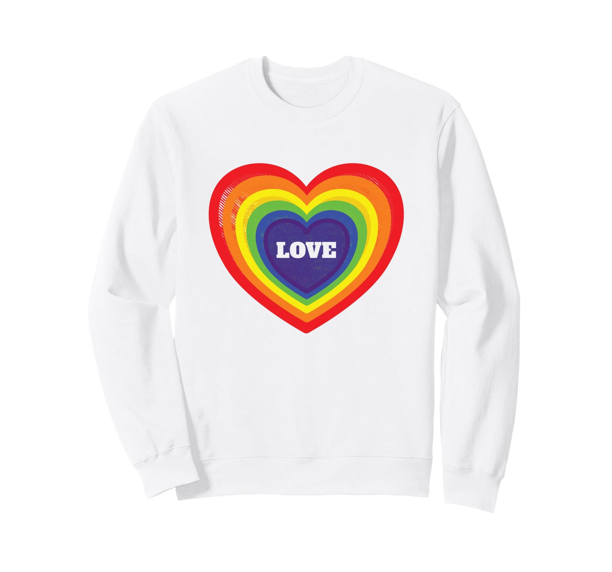 Lgbt Rainbow Pride Gay Love Heart Sweatshirt - Minimalist Print Men Women - T-Shirt, Sweatshirt, Hoodie