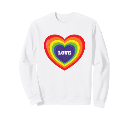 Lgbt Rainbow Pride Gay Love Heart Sweatshirt - Minimalist Print Men Women - T-Shirt, Sweatshirt, Hoodie