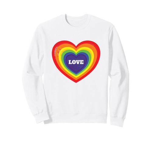 Lgbt Rainbow Pride Gay Love Heart Sweatshirt - Minimalist Print Men Women - T-Shirt, Sweatshirt, Hoodie