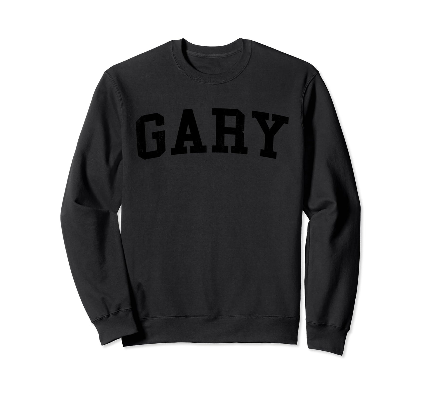 Gary Distressed Black Varsity Sweatshirt - Streetwear Style Unisex - T-Shirt, Sweatshirt, Hoodie