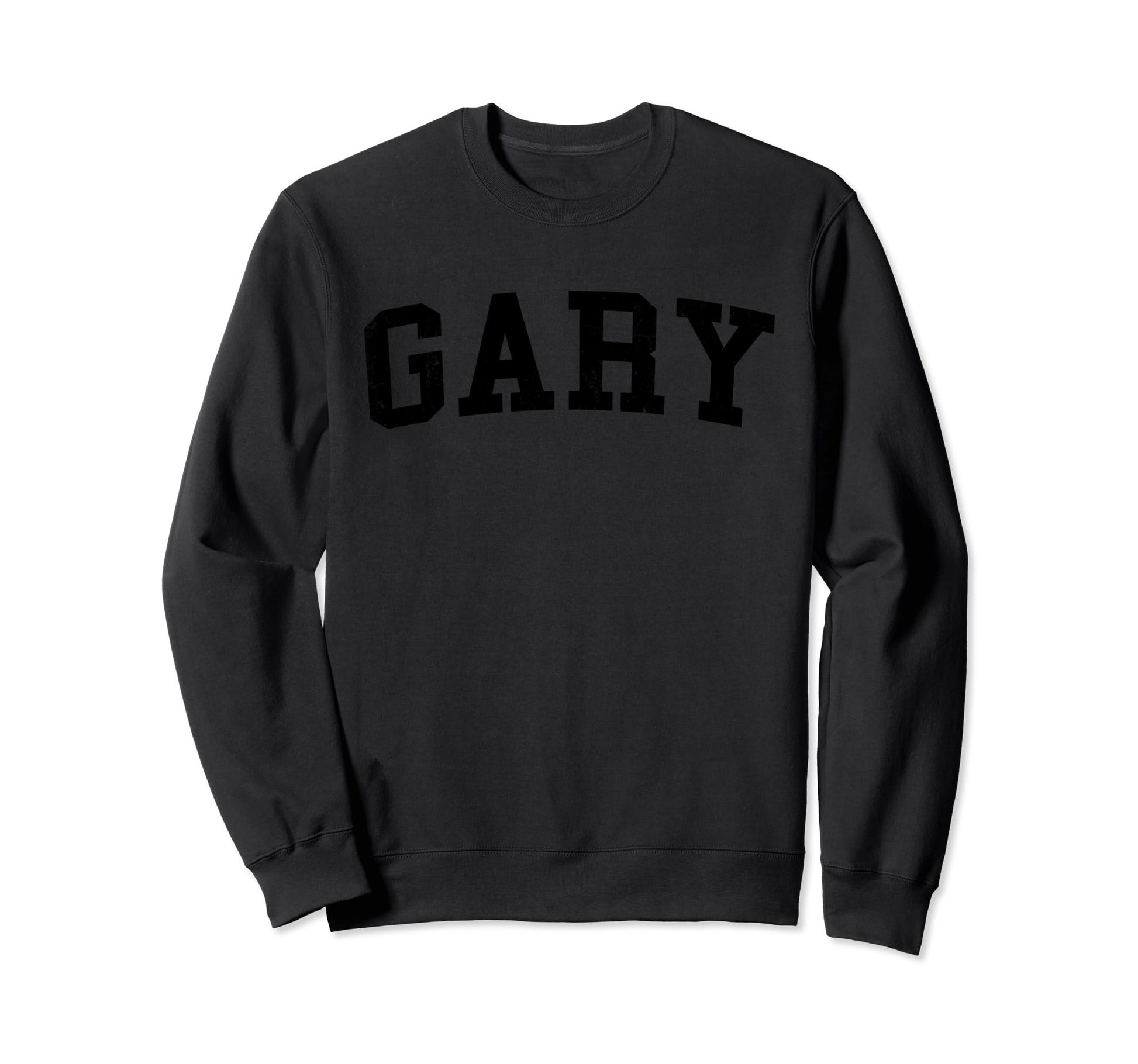 Gary Distressed Black Varsity Sweatshirt - Streetwear Style Unisex - T-Shirt, Sweatshirt, Hoodie