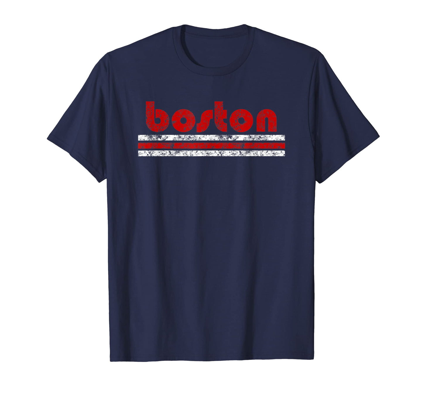 Boston Three Stripe Weathered Blue T-Shirt - Aesthetic Graphic Men Women - T-Shirt, Sweatshirt, Hoodie