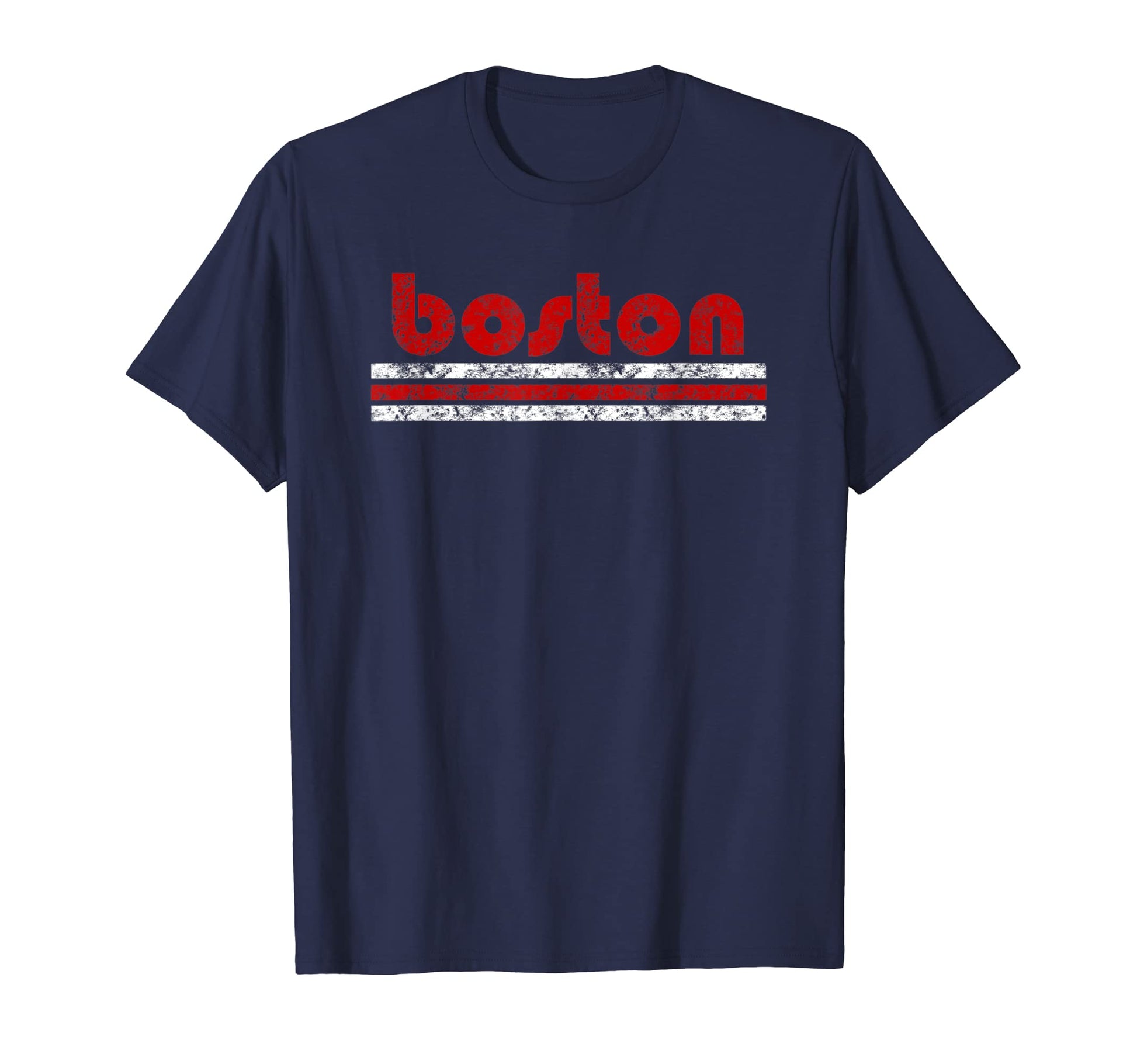 Boston Three Stripe Weathered Blue T-Shirt - Aesthetic Graphic Men Women - T-Shirt, Sweatshirt, Hoodie