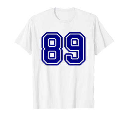 Blue Sports Team Number 89 T-Shirt - Casual Everyday Wear for Adults - T-Shirt, Sweatshirt, Hoodie