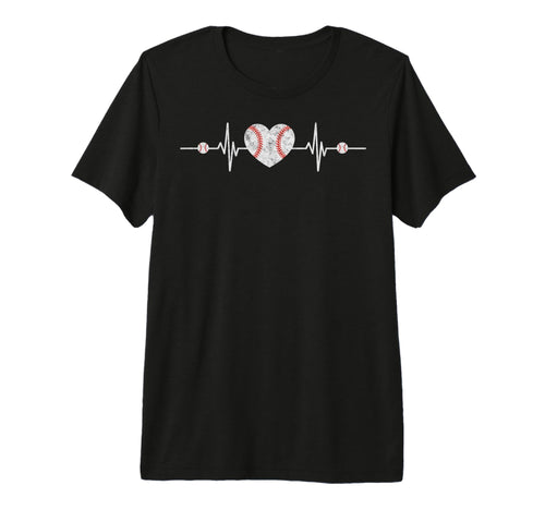 Baseball Player Heart Heartbeat T-Shirt - Fun Novelty Design for Adults - T-Shirt, Sweatshirt, Hoodie