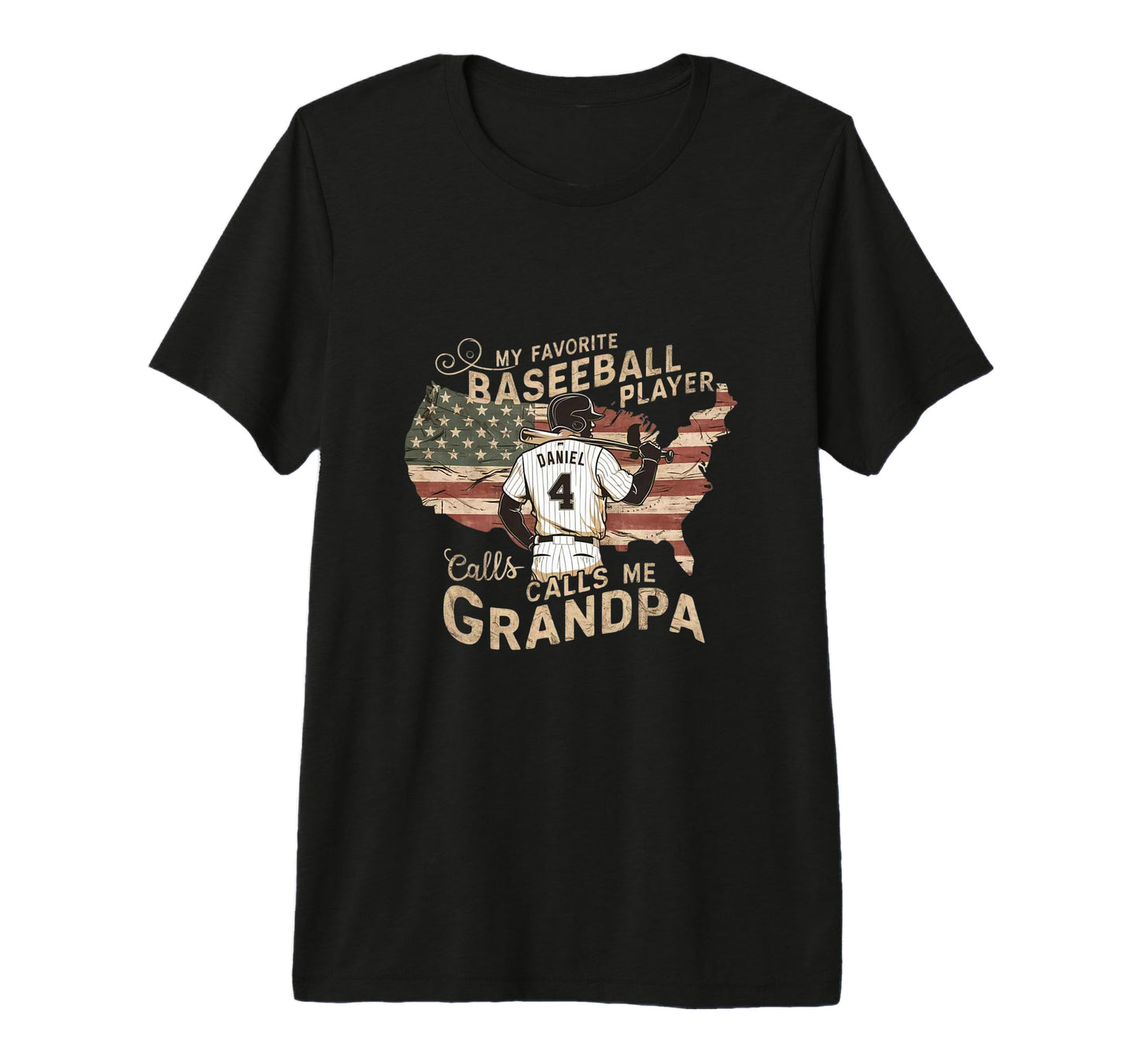 Baseball Grandpa Usa Favorite Player T-Shirt - Trendy Graphic Men Women - T-Shirt, Sweatshirt, Hoodie