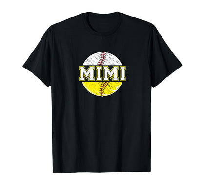 Baseball Softball Mimi Softball T-Shirt - Custom Art Print for Adults - T-Shirt, Sweatshirt, Hoodie