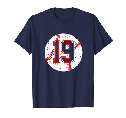 Baseball Number 19 Mom Show Support T-Shirt - Unique Graphic Men Women - T-Shirt, Sweatshirt, Hoodie