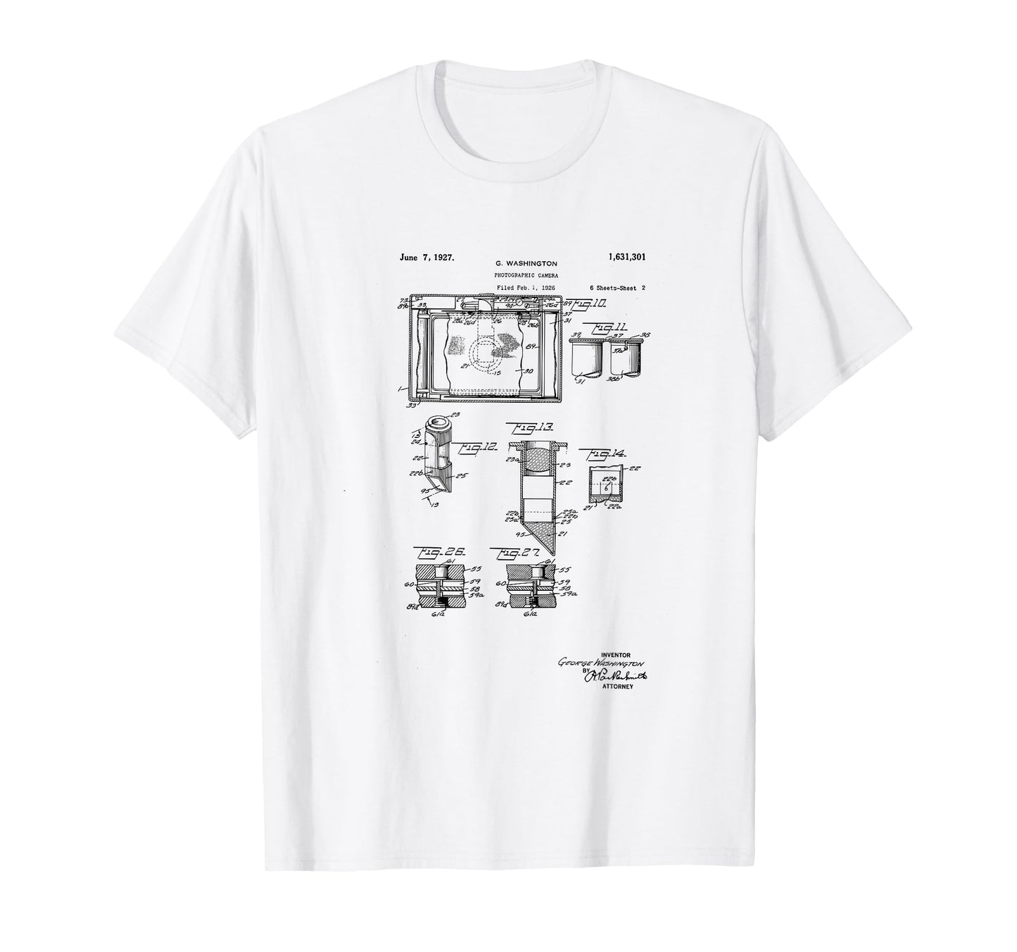 Camera Photographic Patent 1927 Drawing T-Shirt - Trendy Graphic Unisex - T-Shirt, Sweatshirt, Hoodie