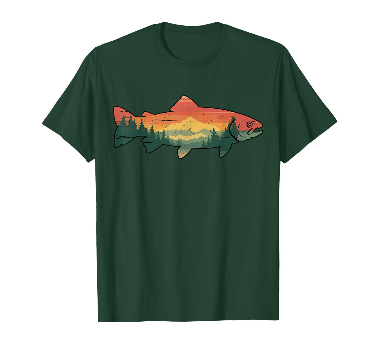 Trout Fish Tree Wildlife Nature Forest T-Shirt - Graphic Print Unisex - T-Shirt, Sweatshirt, Hoodie