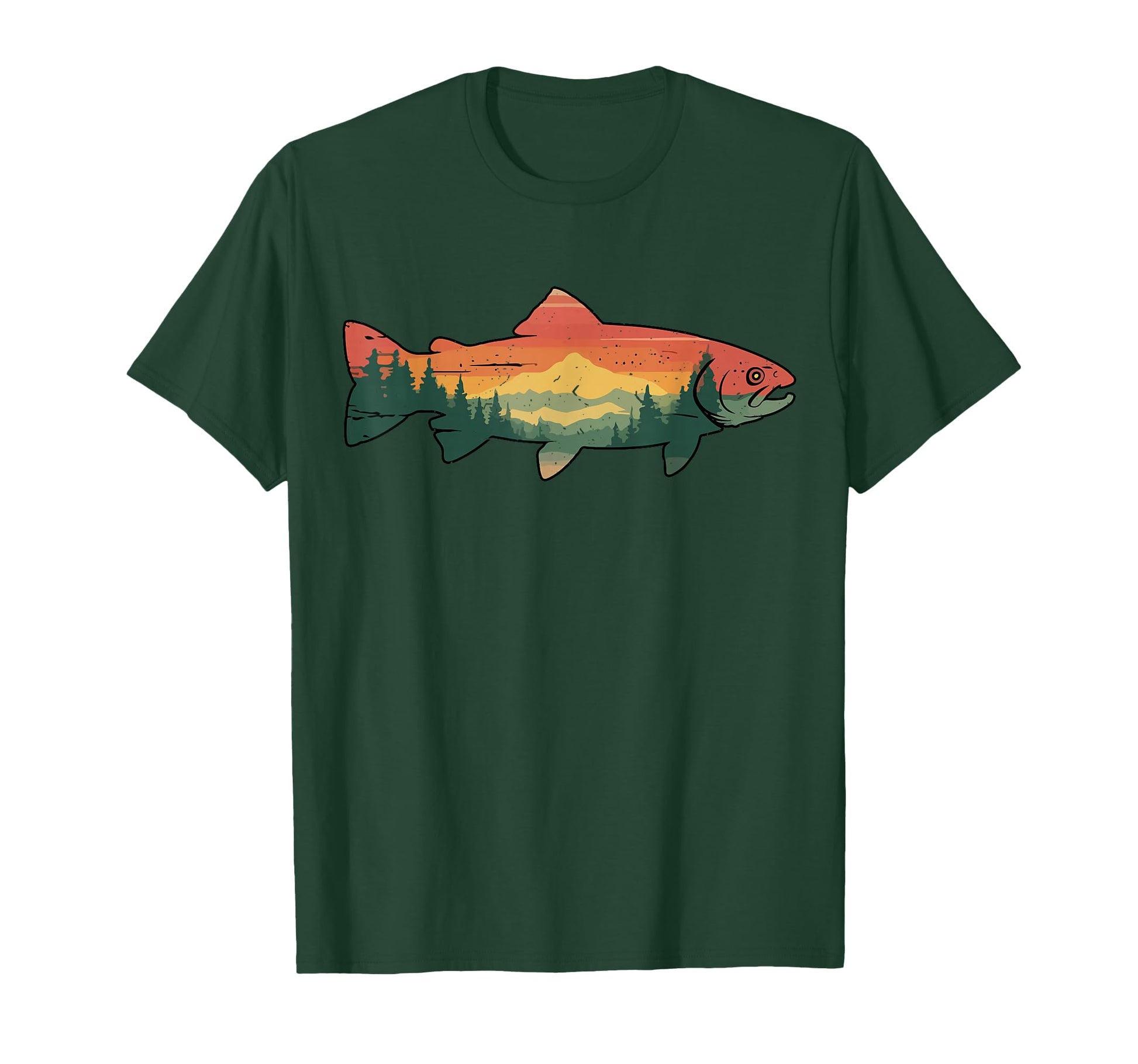 Trout Fish Tree Wildlife Nature Forest T-Shirt - Graphic Print Unisex - T-Shirt, Sweatshirt, Hoodie