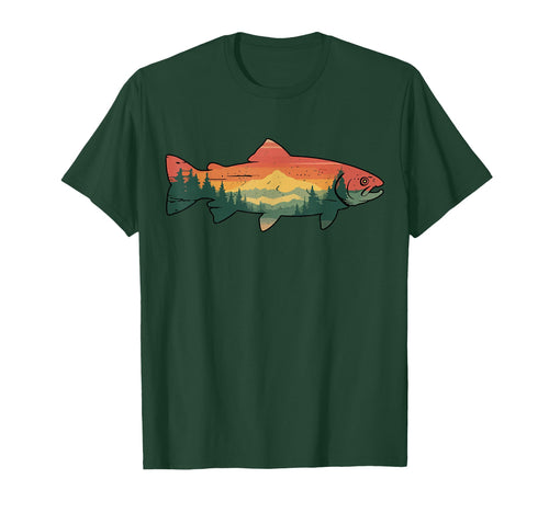 Trout Fish Tree Wildlife Nature Forest T-Shirt - Graphic Print Unisex - T-Shirt, Sweatshirt, Hoodie