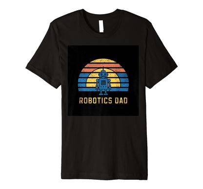 Mens Robotics Dad Blue Robot Rainbow T-Shirt - Minimalist Print for Adults - T-Shirt, Sweatshirt, Hoodie