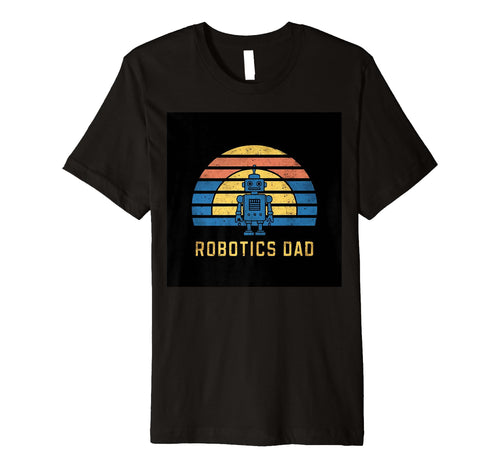 Mens Robotics Dad Blue Robot Rainbow T-Shirt - Minimalist Print for Adults - T-Shirt, Sweatshirt, Hoodie