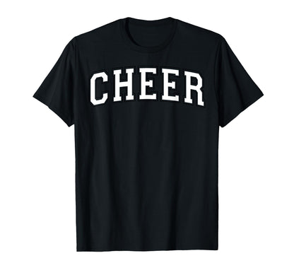 Cheer Varsity White Black Outline T-Shirt - Novelty Apparel Unisex - T-Shirt, Sweatshirt, Hoodie