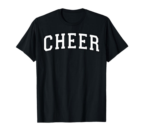 Cheer Varsity White Black Outline T-Shirt - Novelty Apparel Unisex - T-Shirt, Sweatshirt, Hoodie