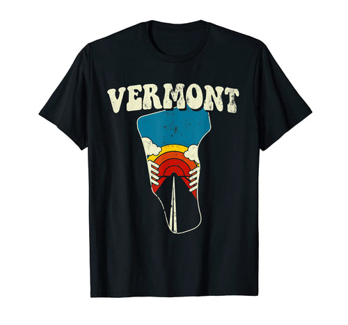 Vermont State Rainbow Hippie 70S Map T-Shirt - Aesthetic Graphic Unisex - T-Shirt, Sweatshirt, Hoodie