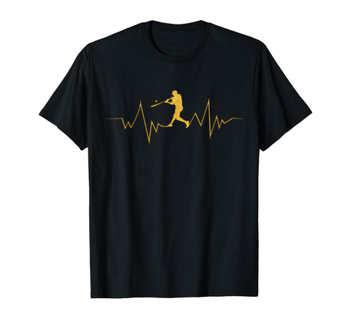 Baseball Heartbeat Sport Fans T-Shirt - Graphic Print Men Women - T-Shirt, Sweatshirt, Hoodie