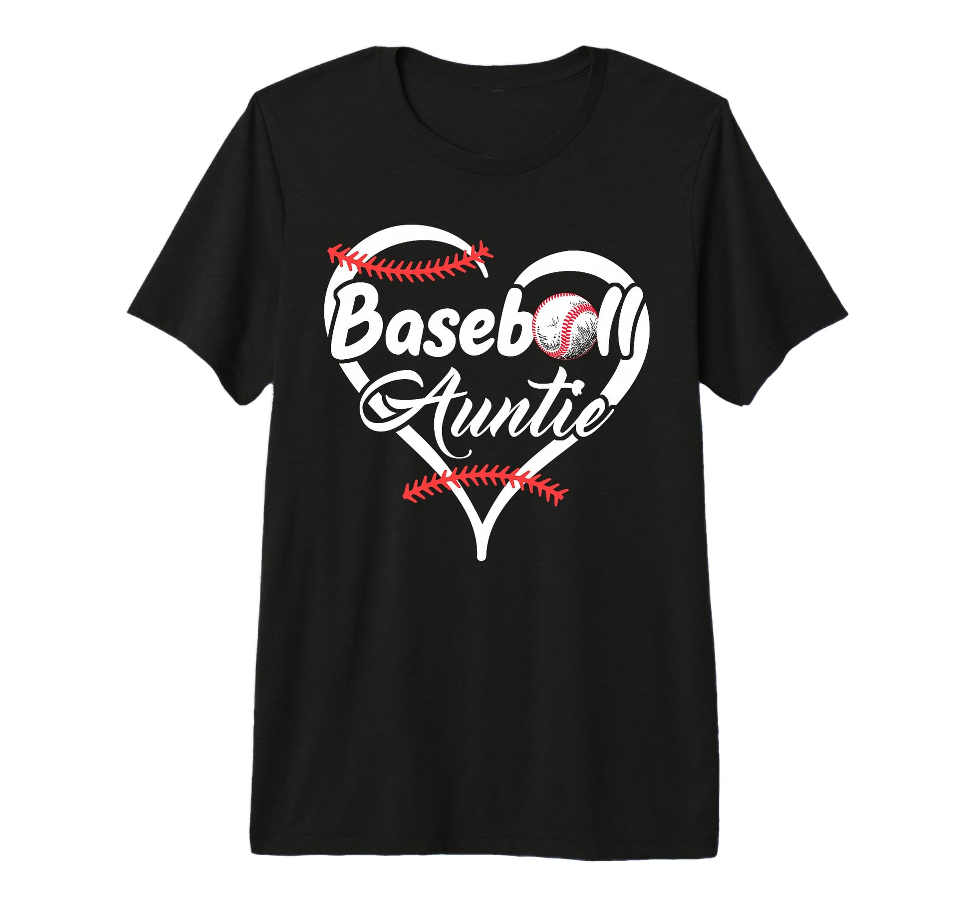 Baseball Aunt Heart Proud Baseball T-Shirt - Trendy Graphic Men Women - T-Shirt, Sweatshirt, Hoodie