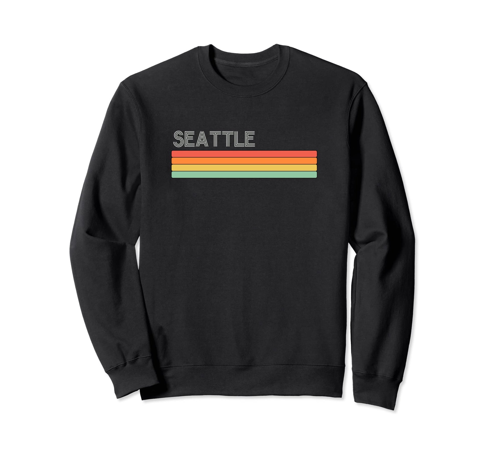 Seattle Washington State Rainbow Sweatshirt - Aesthetic Graphic Men Women - T-Shirt, Sweatshirt, Hoodie