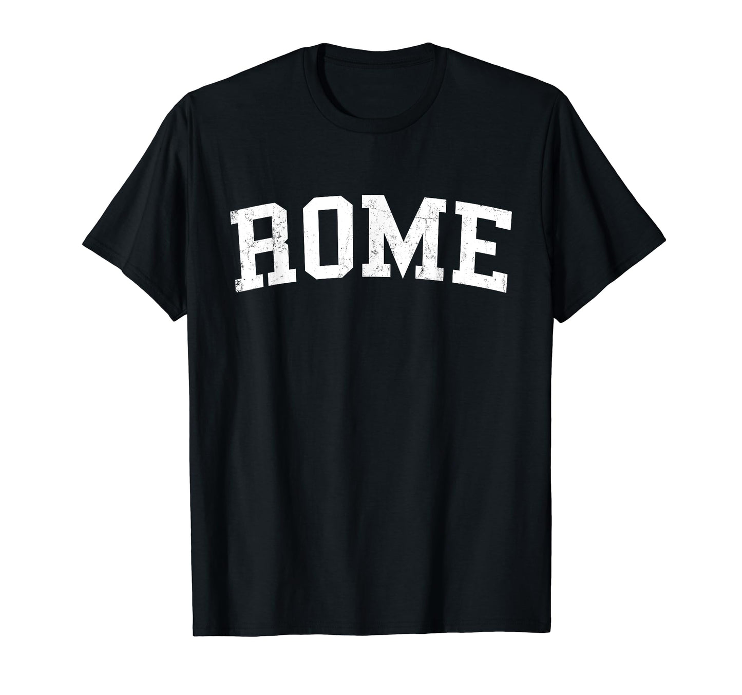 Rome Ny Distressed White Varsity T-Shirt - Custom Art Print for Adults - T-Shirt, Sweatshirt, Hoodie
