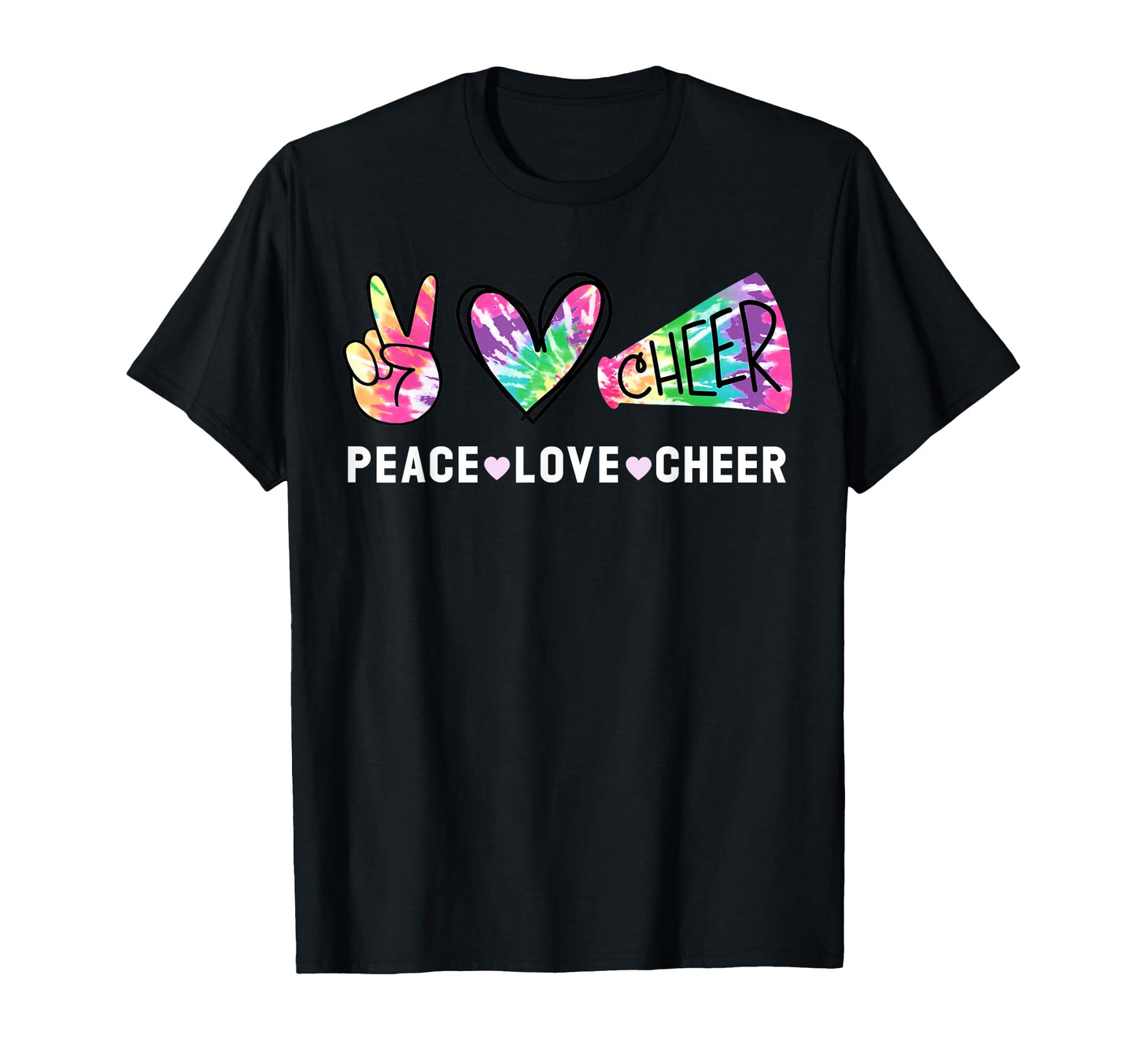 Peace Love Cheer Tie Dye Cheerleading T-Shirt - Minimalist Print Unisex - T-Shirt, Sweatshirt, Hoodie