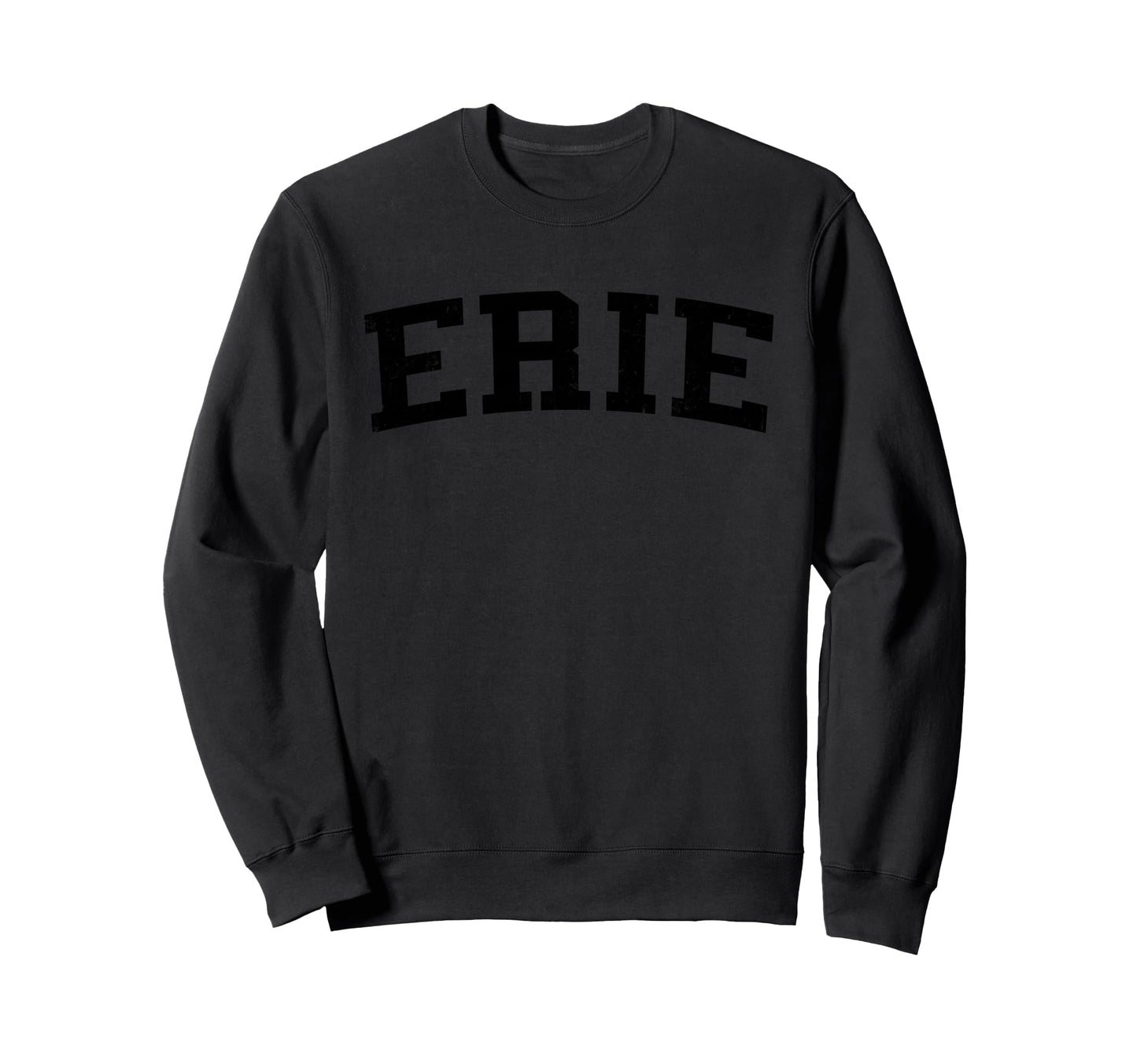 Erie Pa Distressed Black Varsity Sweatshirt - Minimalist Print Unisex - T-Shirt, Sweatshirt, Hoodie