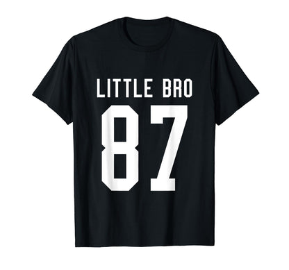 Number 87 Little Bro Biggest Fan T-Shirt - Casual Everyday Wear for Adults - T-Shirt, Sweatshirt, Hoodie