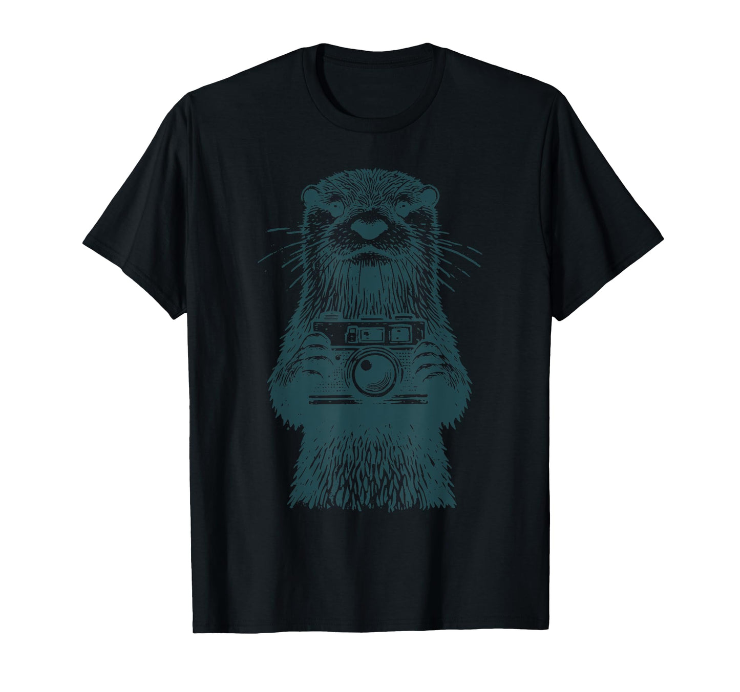 Otter Holding Camera Photographer T-Shirt - Custom Art Print Men Women - T-Shirt, Sweatshirt, Hoodie