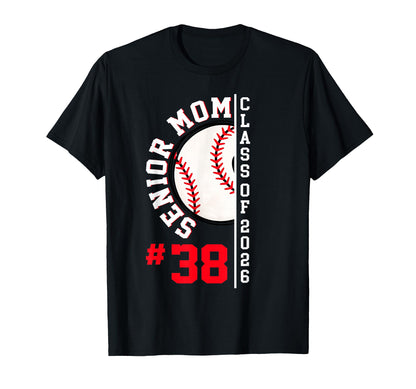 Senior Mom Class 2026 Baseball Player T-Shirt - Trendy Graphic for Adults - T-Shirt, Sweatshirt, Hoodie