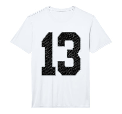 Number 13 Numbered Uniform Sports T-Shirt - Minimalist Print Men Women - T-Shirt, Sweatshirt, Hoodie