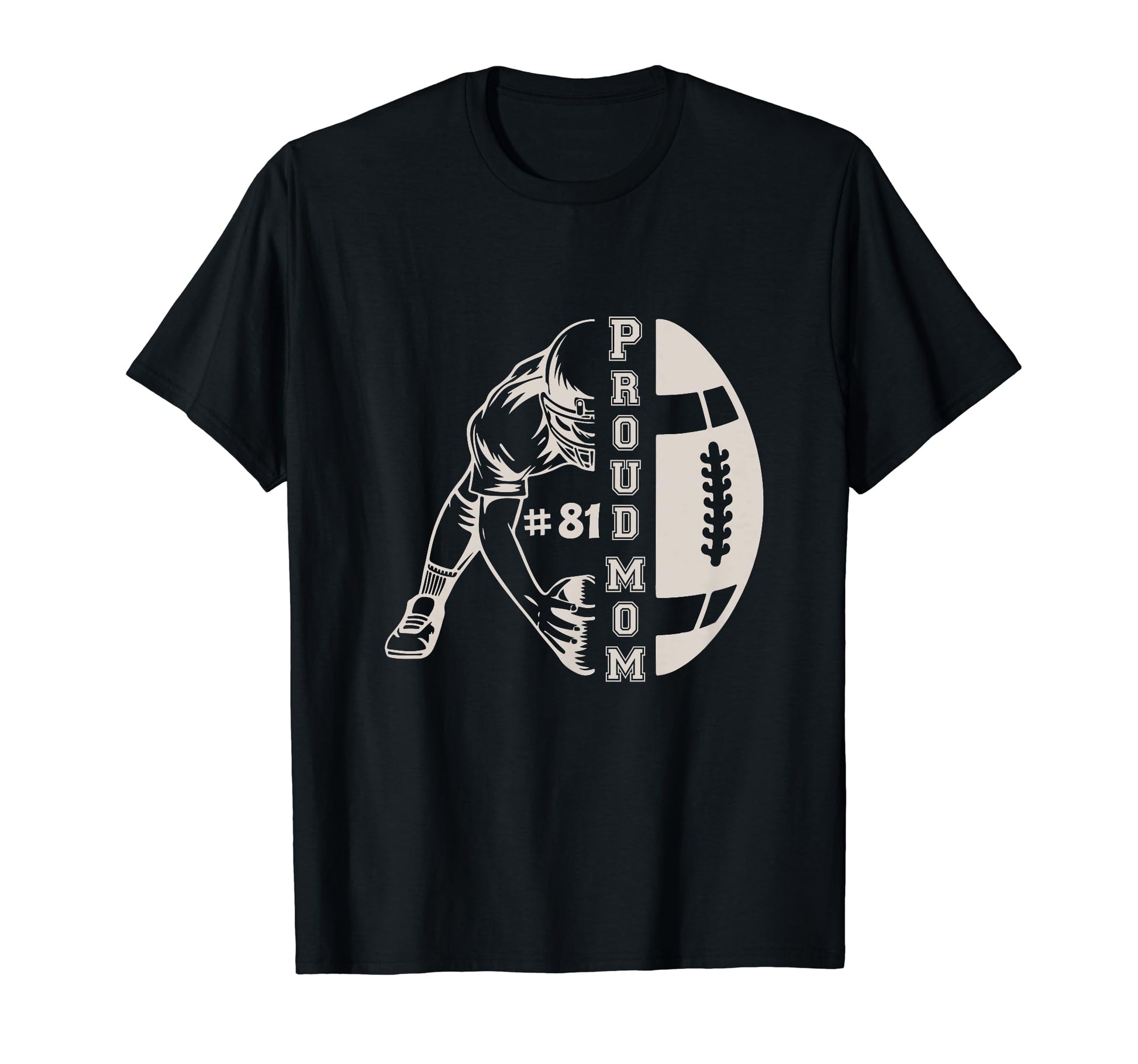 Customized Proud Football Mom Number T-Shirt - Trendy Graphic for Adults - T-Shirt, Sweatshirt, Hoodie