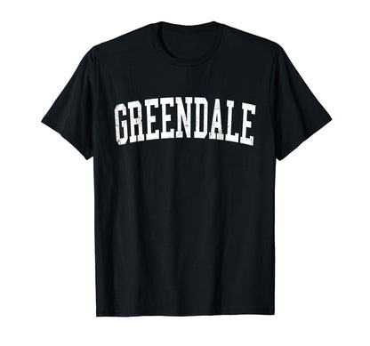 Greendale Wi Distressed White Varsity T-Shirt - Unique Graphic Men Women - T-Shirt, Sweatshirt, Hoodie