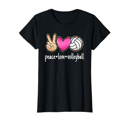 Peace Love Volleyball Volleyball T-Shirt - Custom Art Print for Adults - T-Shirt, Sweatshirt, Hoodie