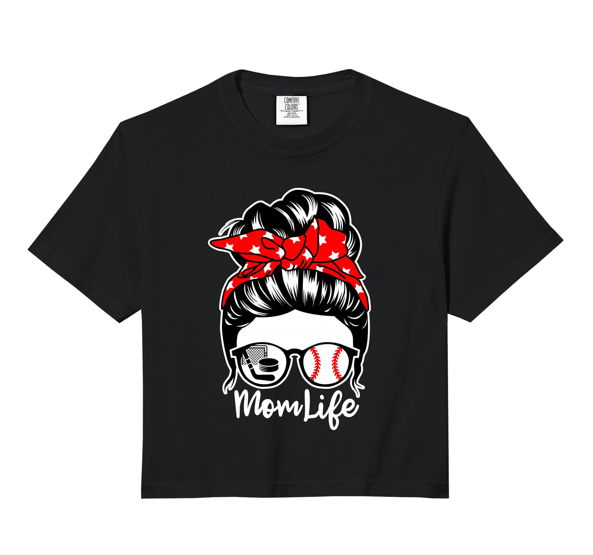 Mom Life Messy Bun Hair Baseball Hockey Hoodie - Aesthetic Graphic Unisex - T-Shirt, Sweatshirt, Hoodie