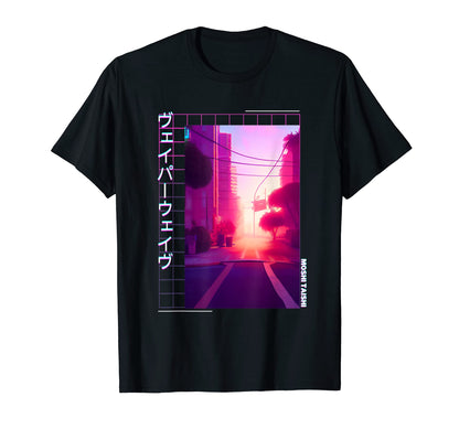 90S Synthwave Japanese Vaporwave Art T-Shirt - Fun Novelty Design Unisex - T-Shirt, Sweatshirt, Hoodie