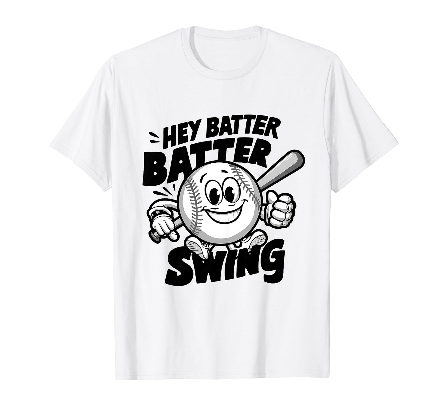 Hey Batter Batter Swing Baseball Mom T-Shirt - Minimalist Print for Adults - T-Shirt, Sweatshirt, Hoodie