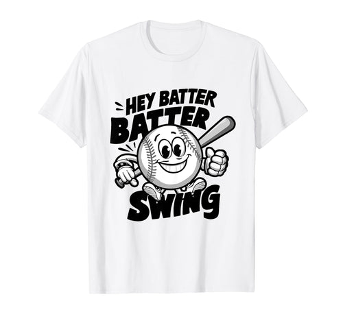Hey Batter Batter Swing Baseball Mom T-Shirt - Minimalist Print for Adults - T-Shirt, Sweatshirt, Hoodie