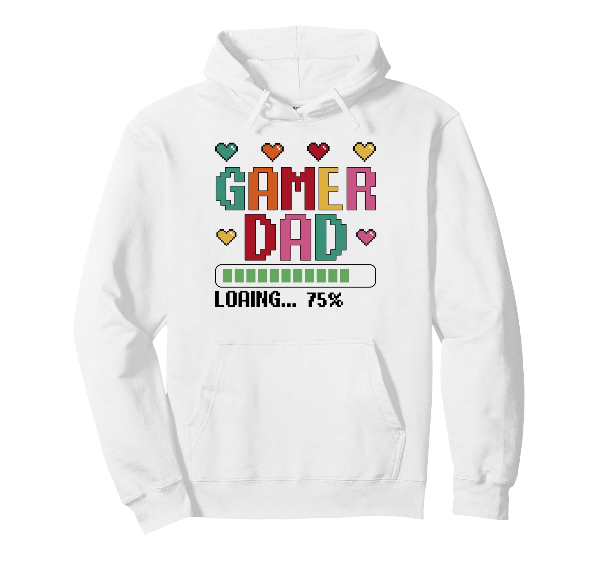 Funny Gamer Dad Loading Papa Video Hoodie - Minimalist Print for Adults - T-Shirt, Sweatshirt, Hoodie