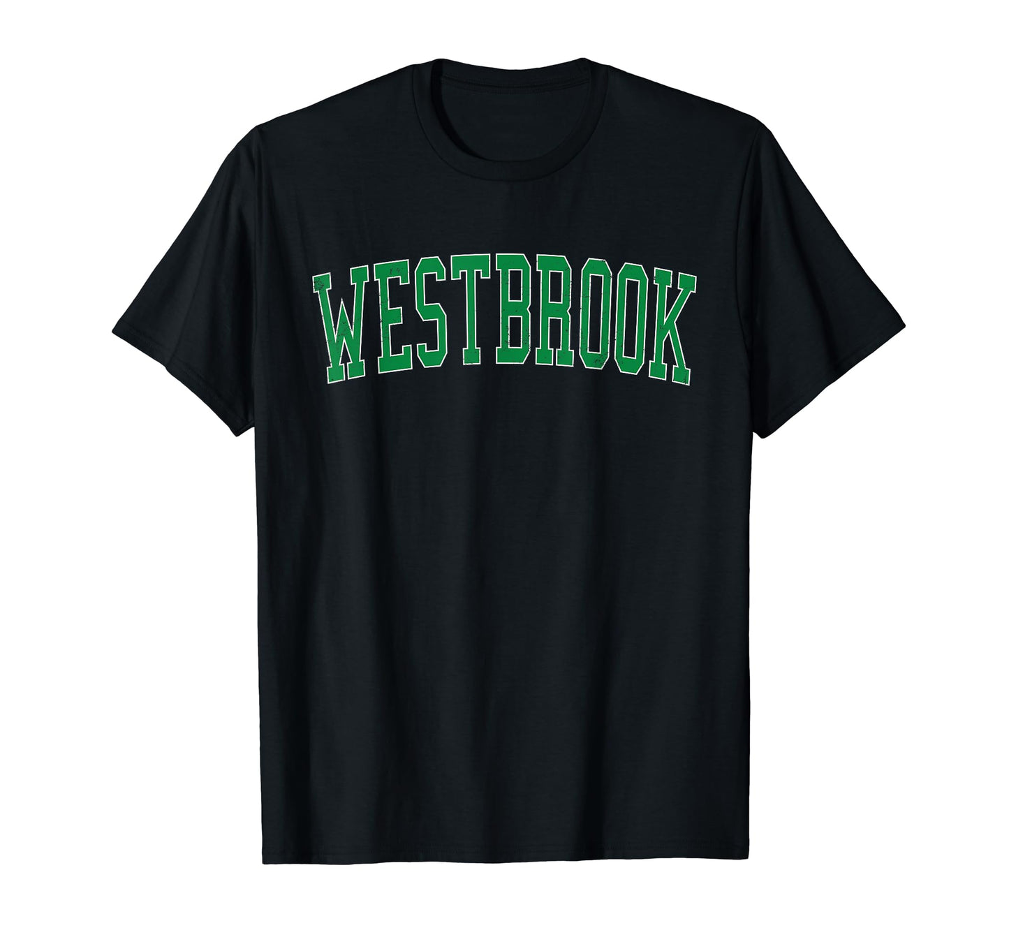 Westbrook Me Distressed Green Varsity T-Shirt - Unique Graphic for Adults - T-Shirt, Sweatshirt, Hoodie
